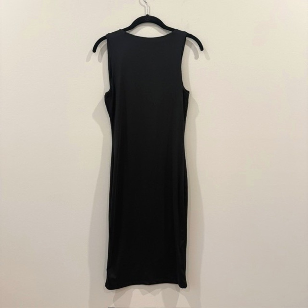 Love Nation Black Bodycon Midi Dress Sleeveless Stretch Knit Minimalist | Size S - Picture 7 of 9